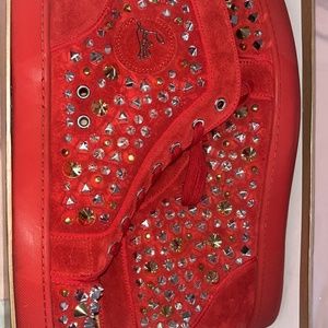 Christian Louboutins- Mens Red Spikes Shoes